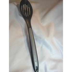 Calphalon Nylon Slotted Spoon Black Grey Nonstick Safe Heat Resistant 12.5 Inch